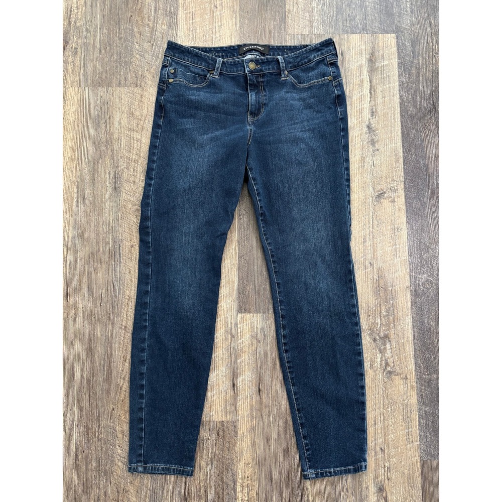 Liverpool Hugger Ankle Jeans Womens 8 Lynx Wash Dark Blue Skinny LM2098F14